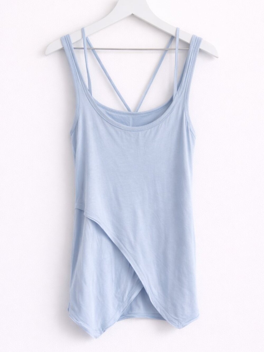 Free People Light Blue Tulip Drape Layered Cami Tank Top